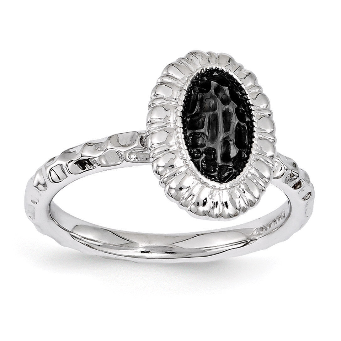 Rhodium-plated Oval Ring - Sterling Silver QSK1605, MPN: QSK1605, 886774214412