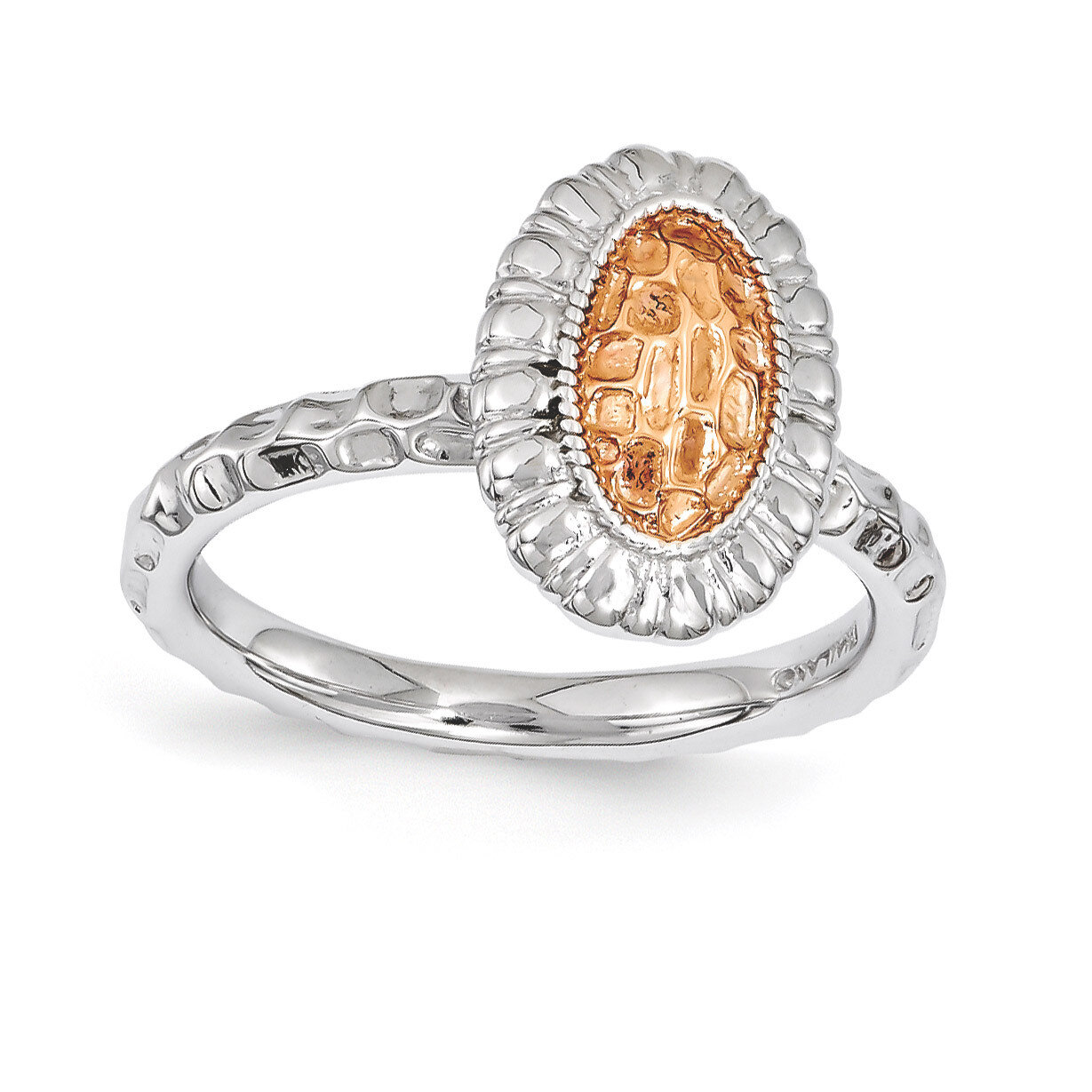 Rose Gold-plated Oval Ring - Sterling Silver QSK1608