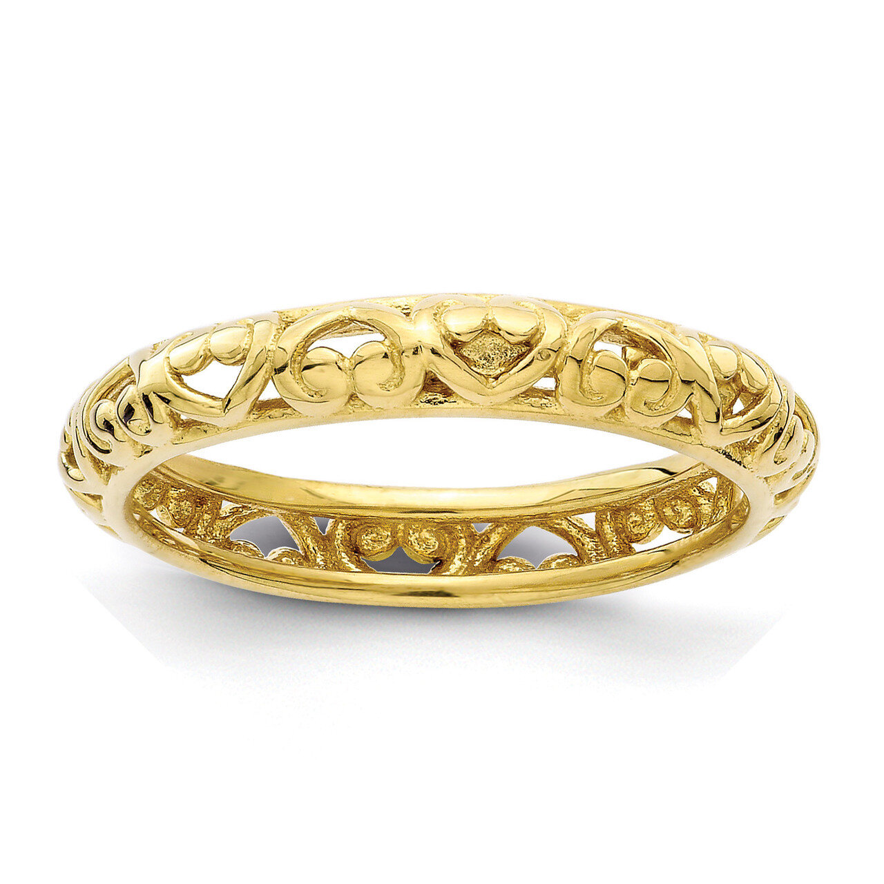 Gold-plated Carved Ring - Sterling Silver QSK1610, MPN: QSK1610, 886774250489