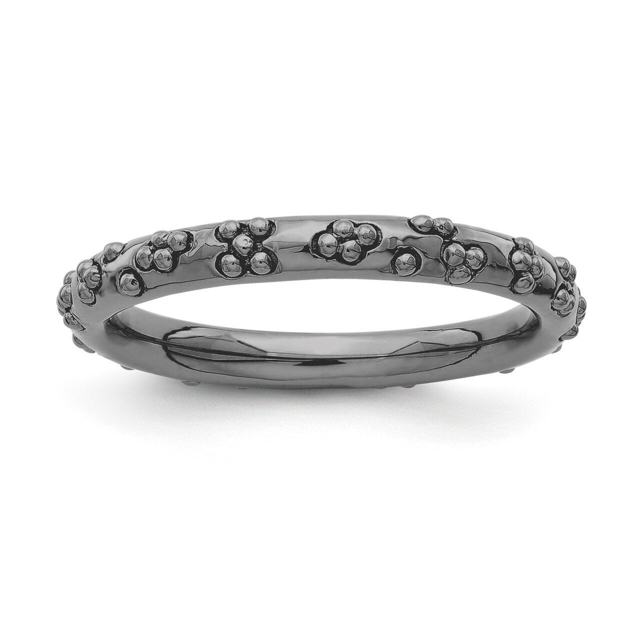 Black-plated Textured Ring - Sterling Silver QSK1616, MPN: QSK1616, 886774250823