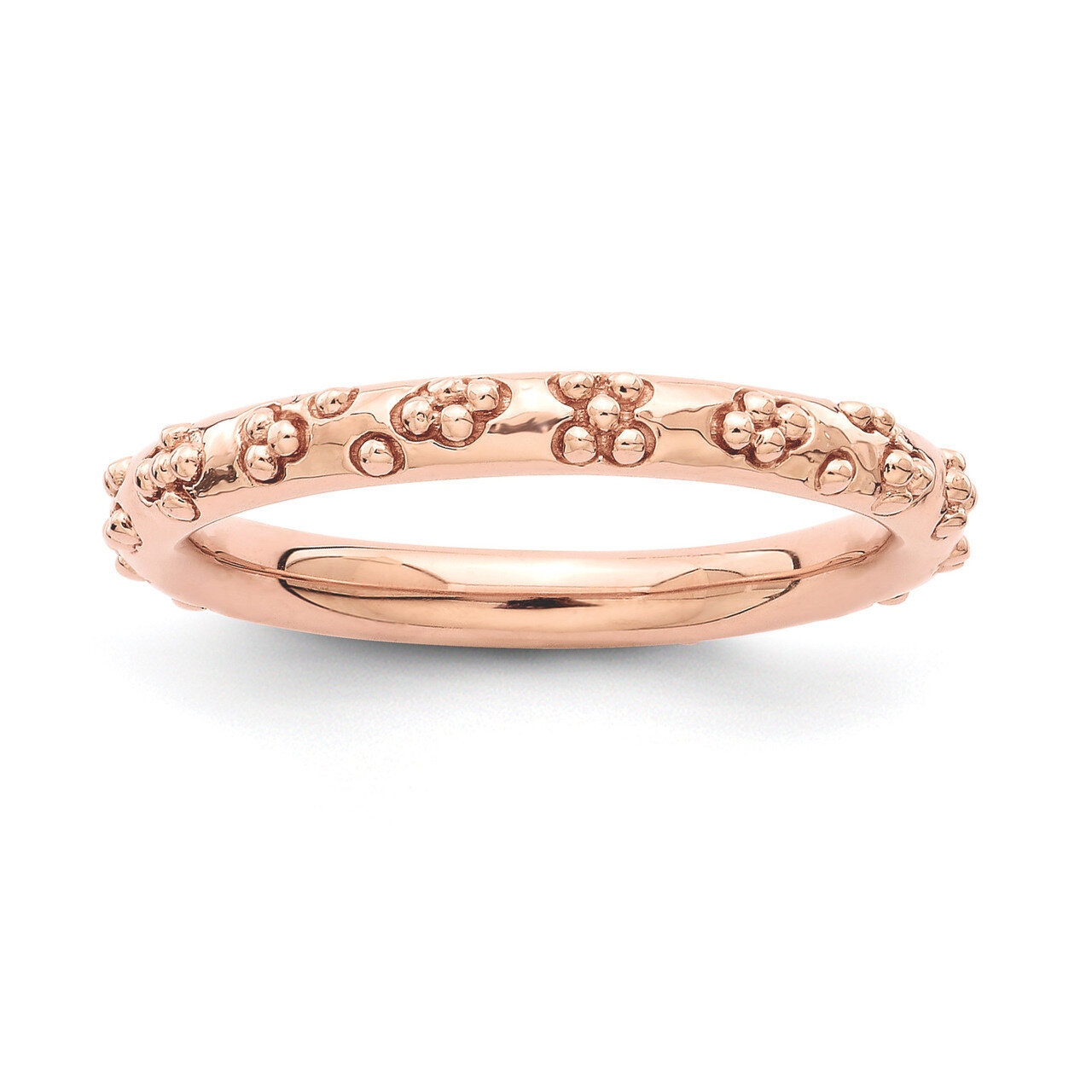 Pink-plated Textured Ring - Sterling Silver QSK1617