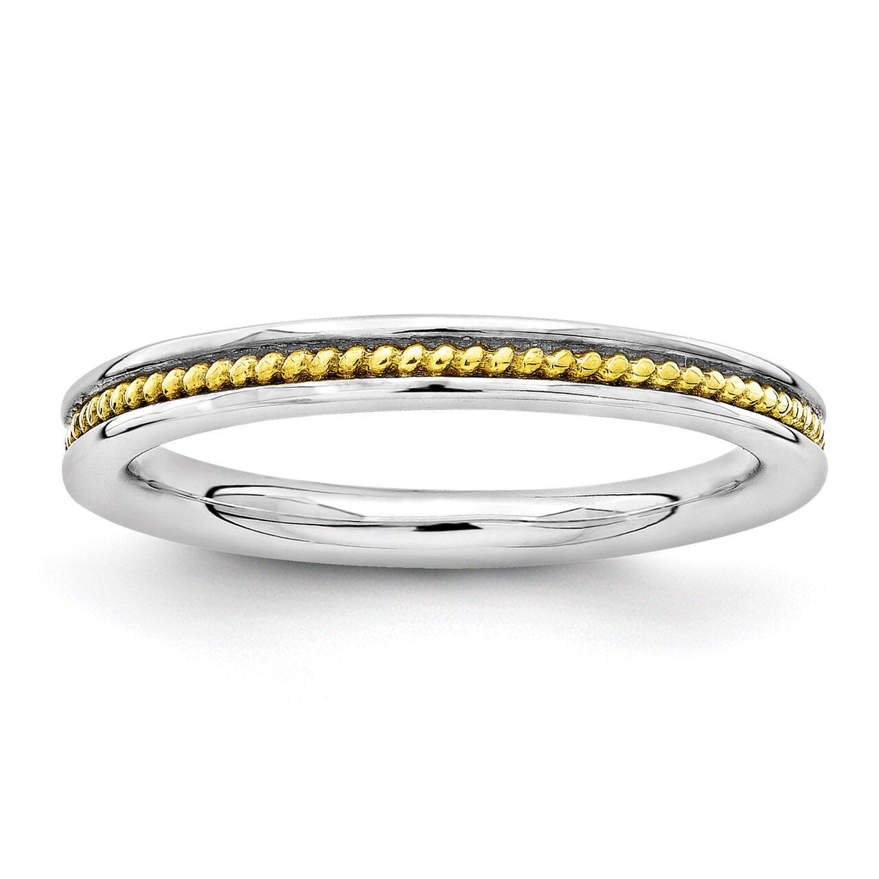 Gold-plated Channeled Ring - Sterling Silver QSK1618, MPN: QSK1618, 886774250953