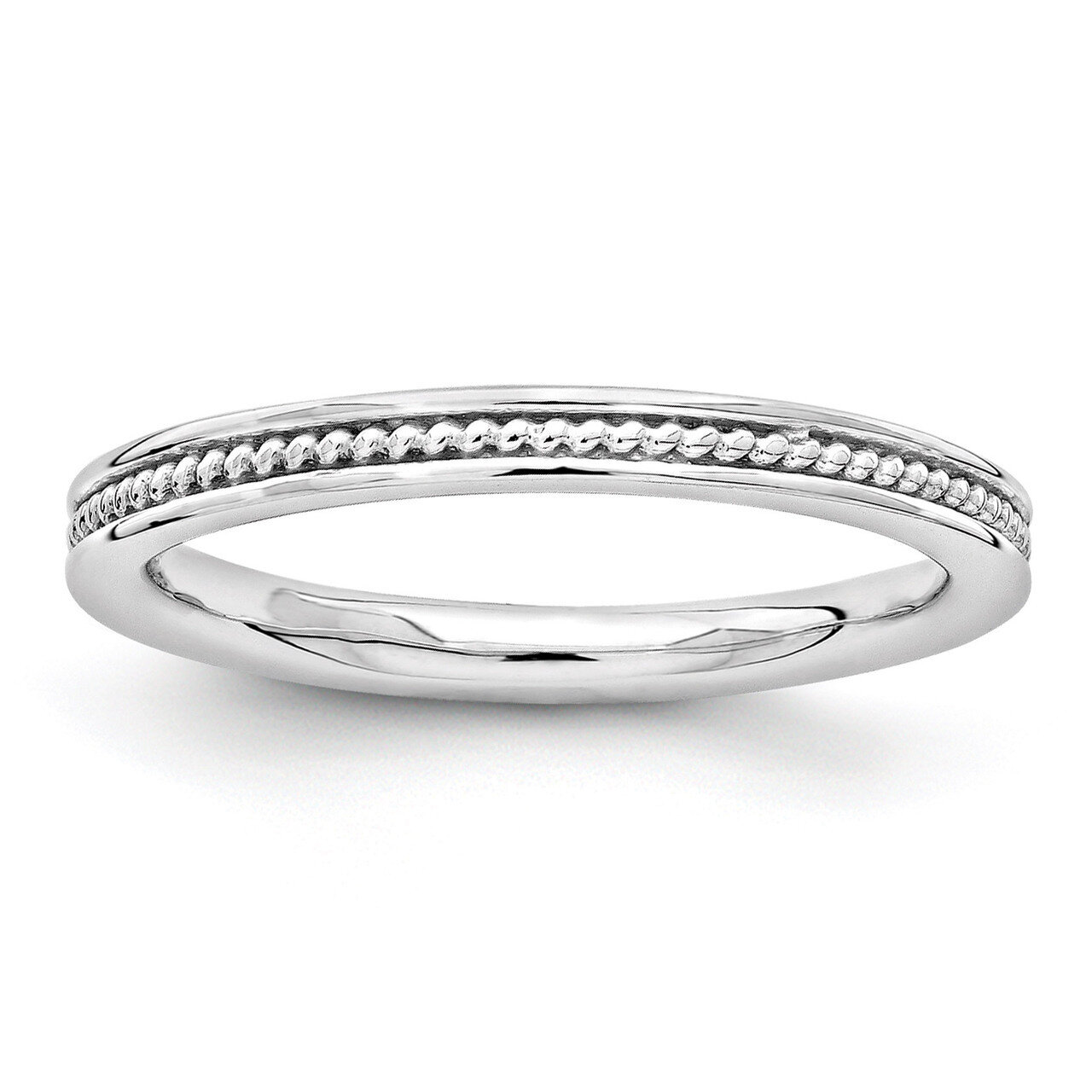 Channeled Ring - Sterling Silver Rhodium-plated QSK1619