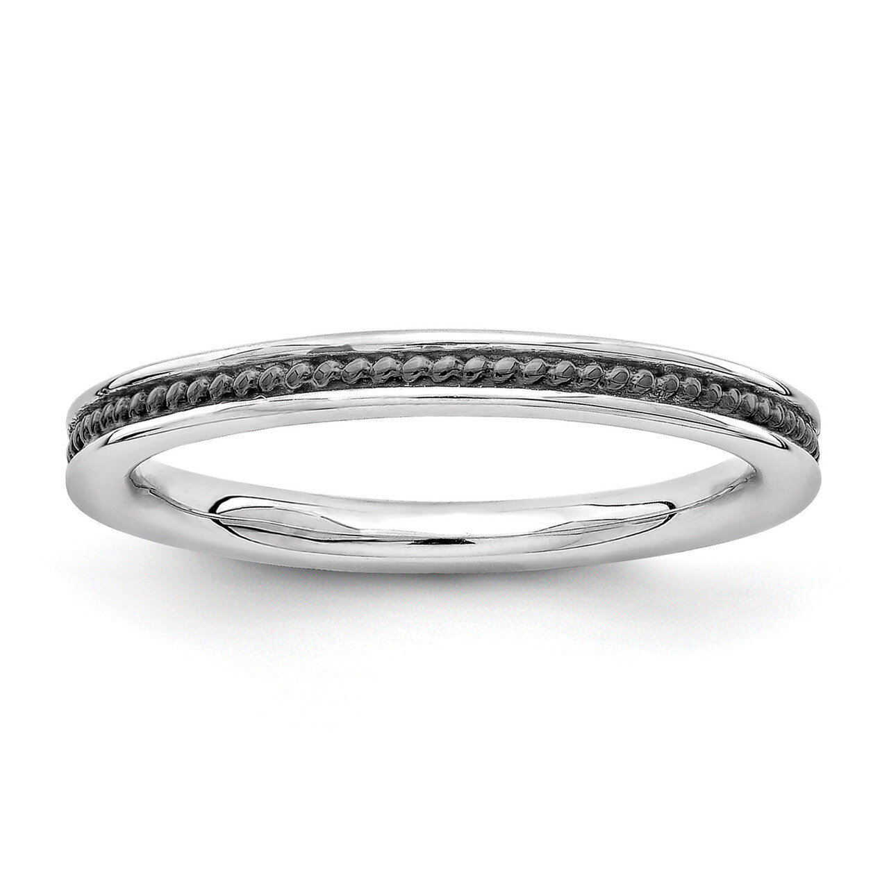 Black-plated Channeled Ring - Sterling Silver QSK1620, MPN: QSK1620, 886774251080