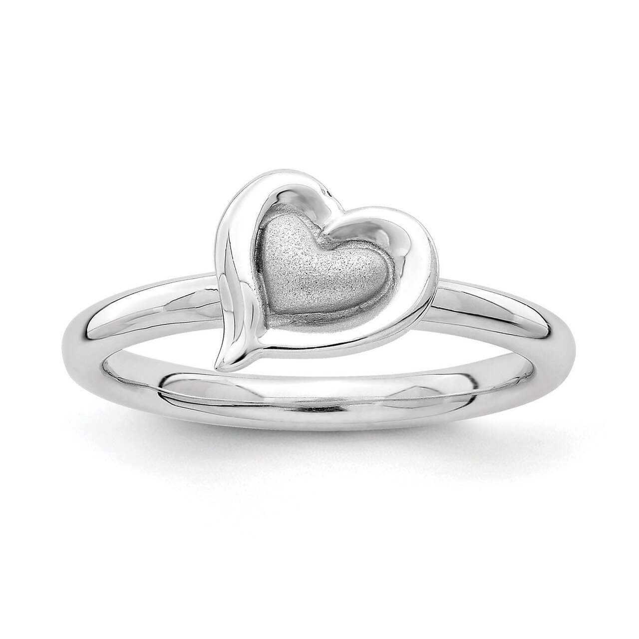Heart Ring - Sterling Silver Rhodium-plated QSK1623
