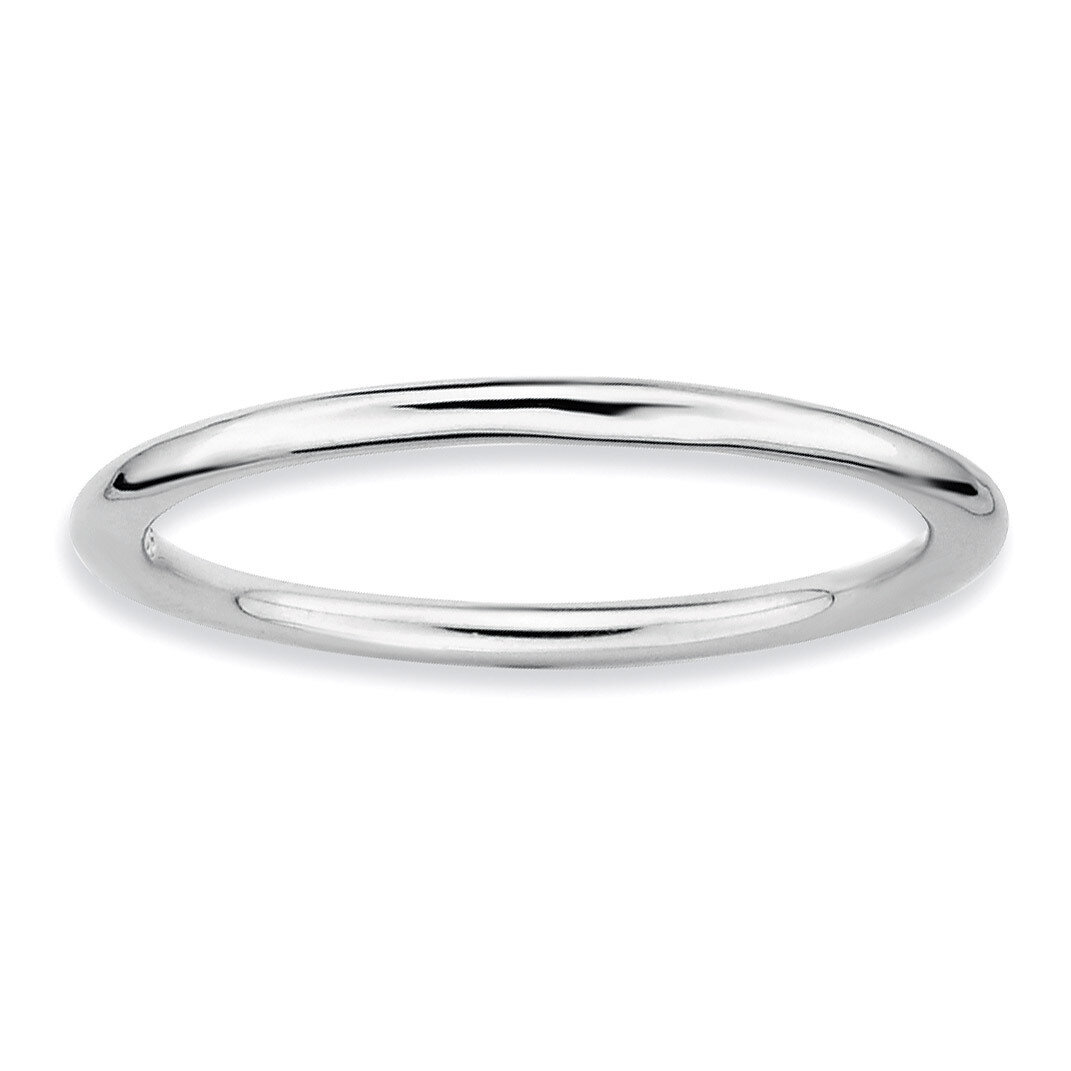 Polished Ring - Sterling Silver Rhodium-plated QSK163