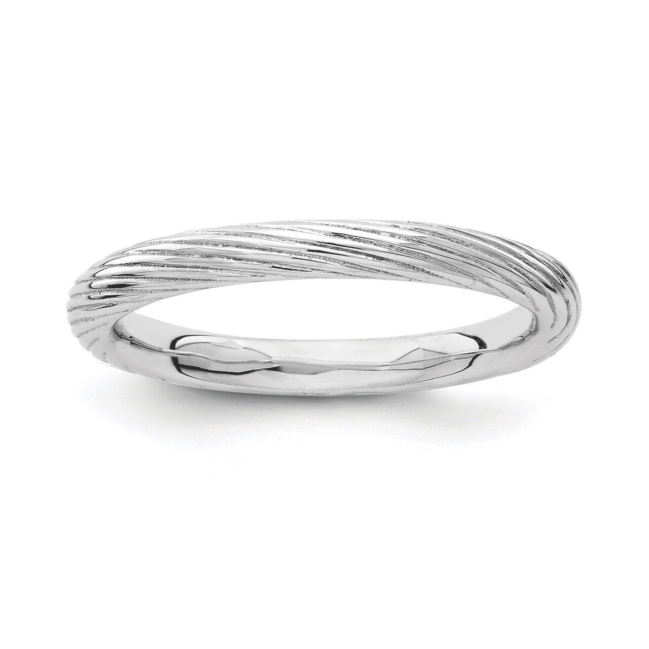 Textured Ring - Sterling Silver Rhodium-plated QSK1643, MPN: QSK1643, 886774252483