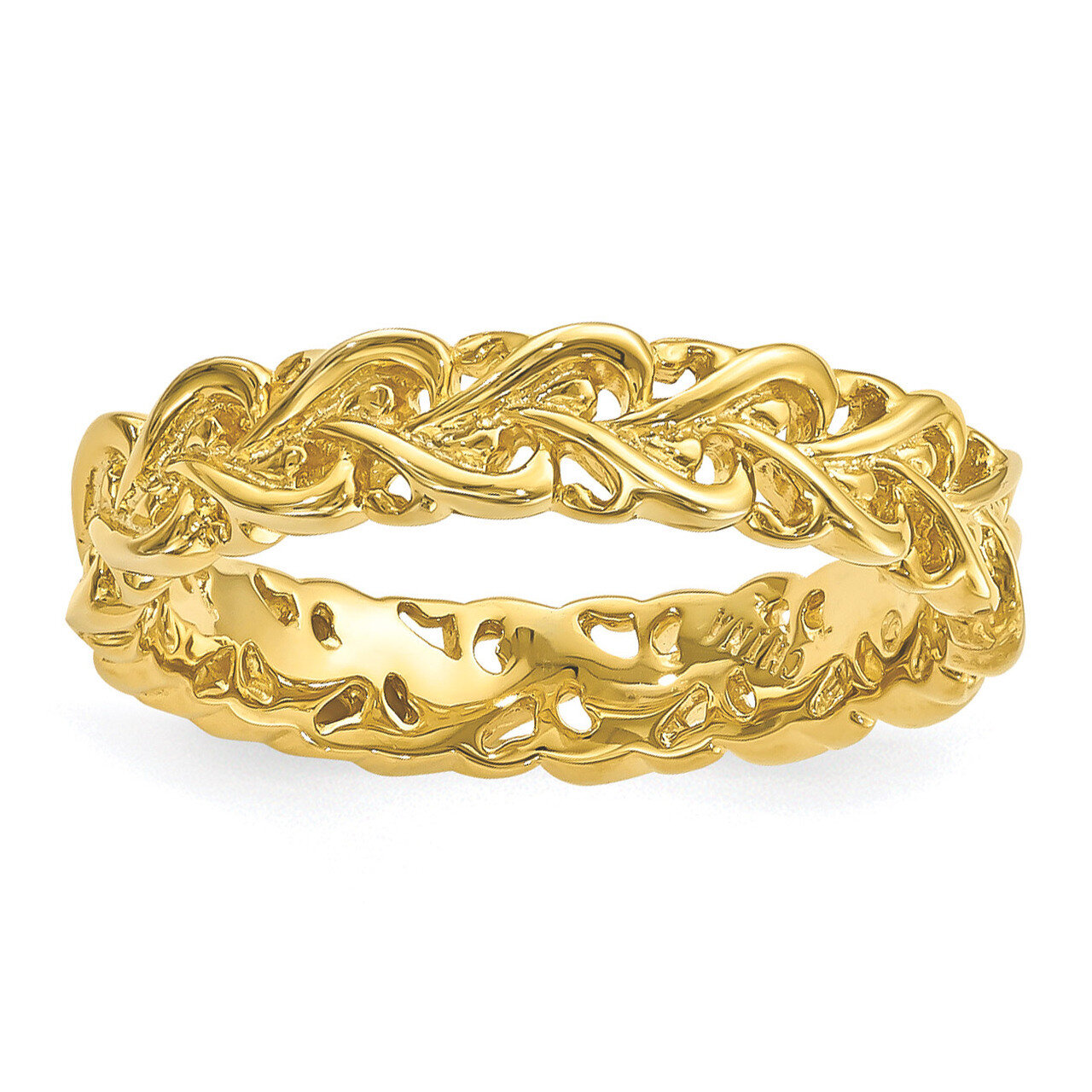 Gold-plated Carved Band - Sterling Silver QSK1666, MPN: QSK1666, 886774728797