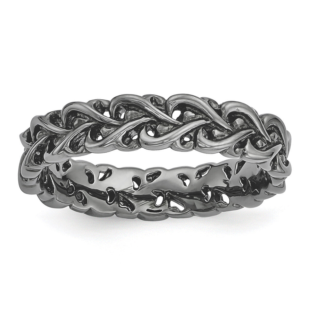Black-plated Carved - Sterling Silver QSK1668, MPN: QSK1668, 886774728896