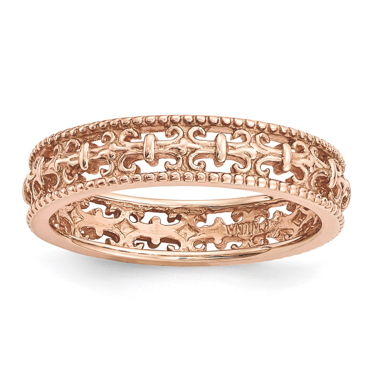 Pink-plated Carved Band - Sterling Silver QSK1670, MPN: QSK1670, 886774729039