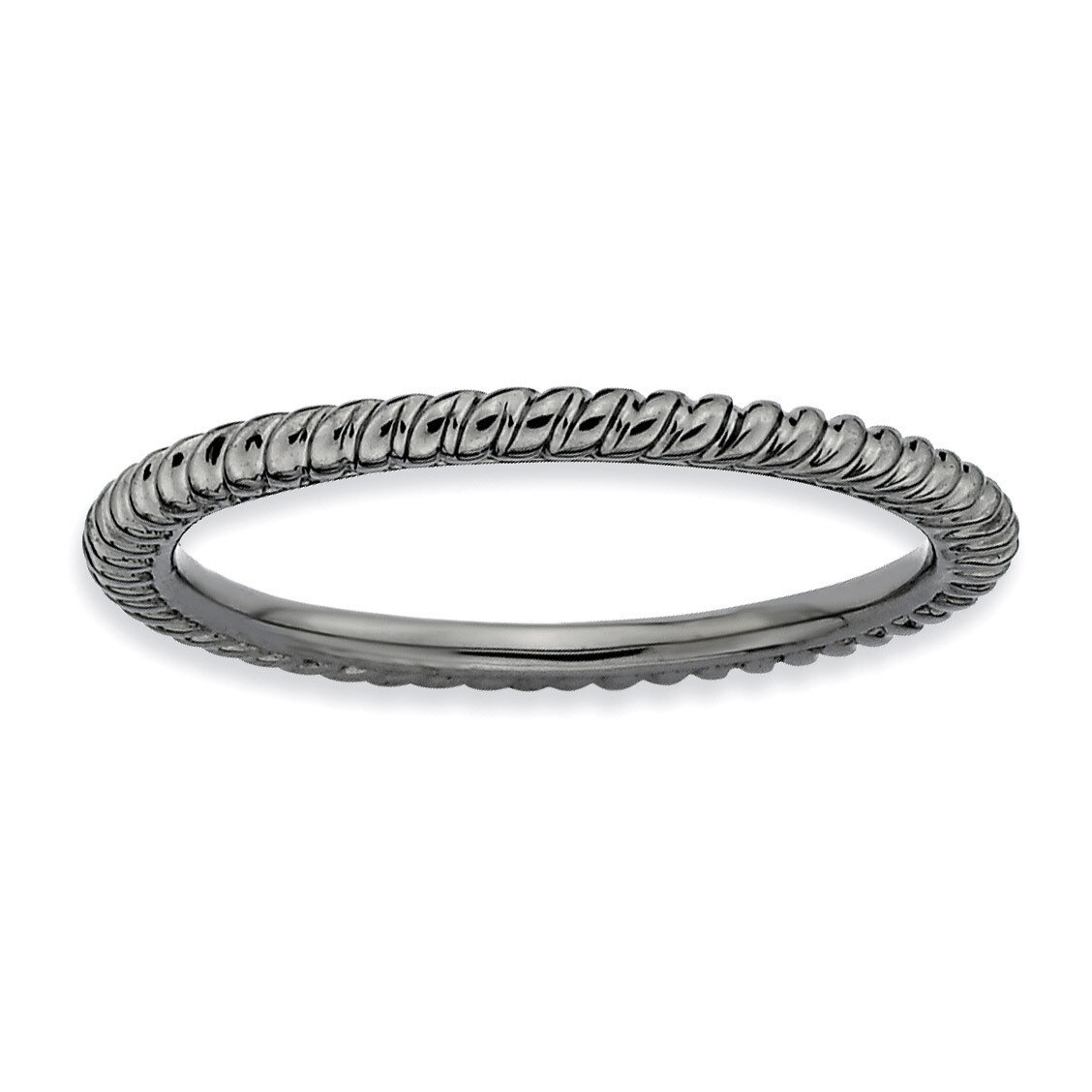 Black-plated Twisted Ring - Sterling Silver QSK177, MPN: QSK177, 883957123936