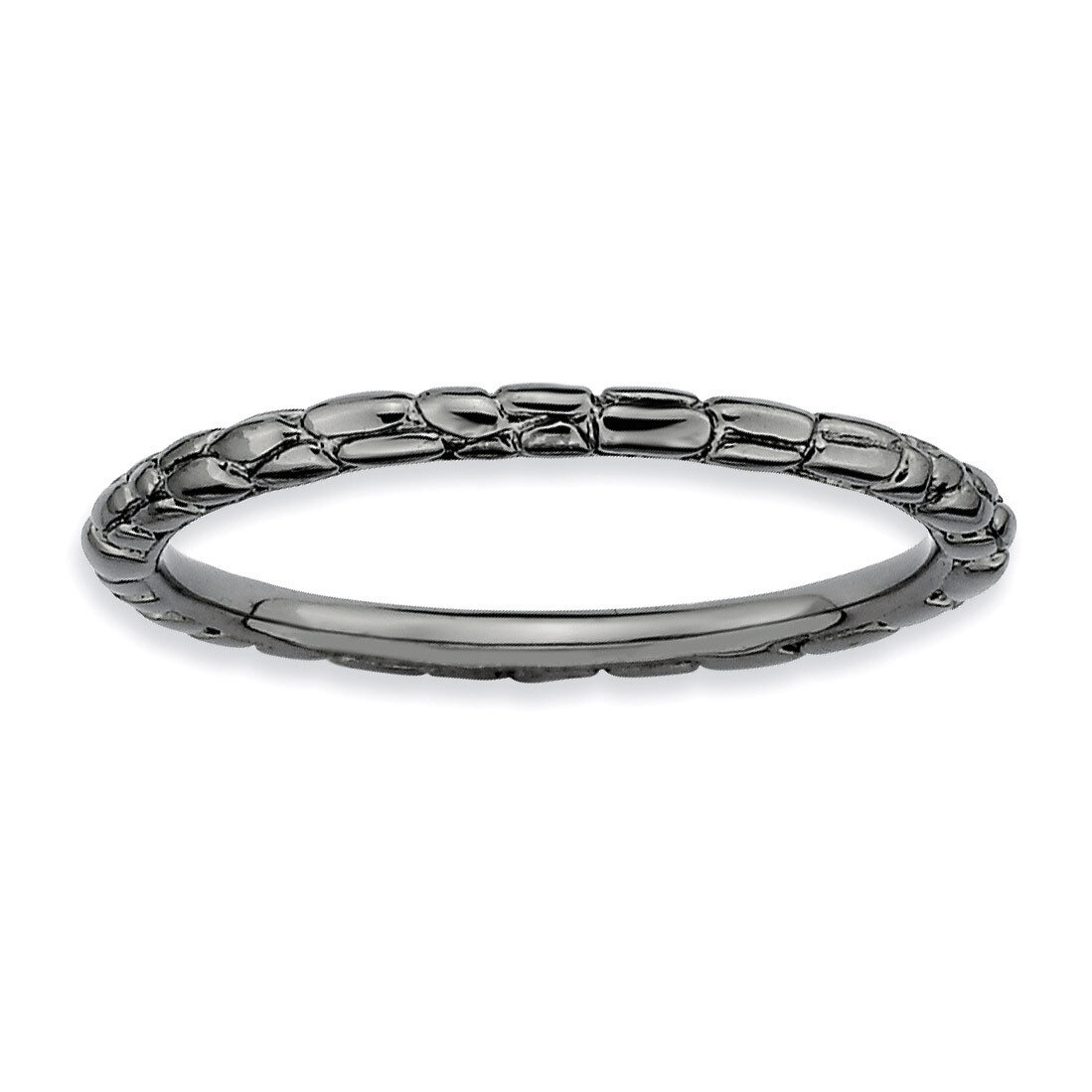 Black-plated Twisted Ring - Sterling Silver QSK181, MPN: QSK181, 883957124155