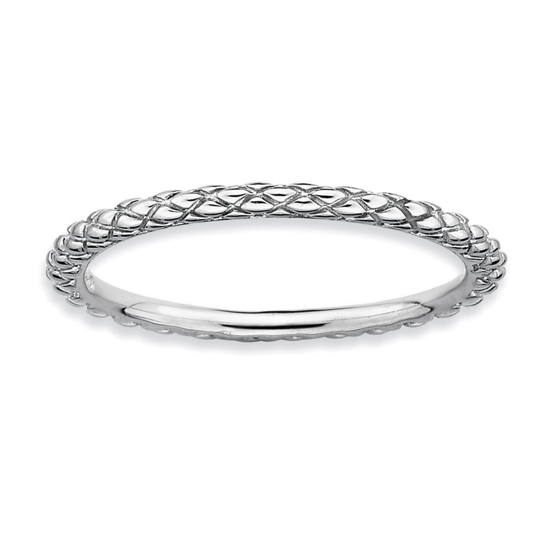 Criss-cross Ring - Sterling Silver Rhodium-plated QSK187