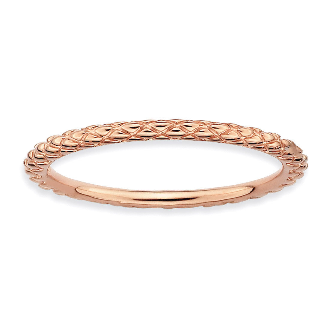 Pink-plated Criss-cross Ring - Sterling Silver QSK188, MPN: QSK188, 883957128146