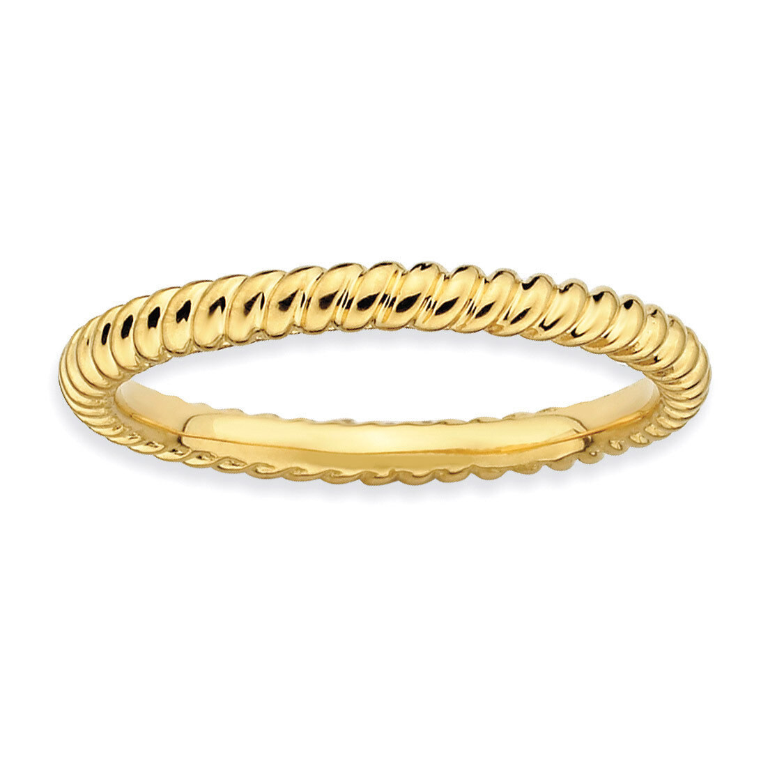 Gold-plated Twisted Ring - Sterling Silver QSK194, MPN: QSK194, 883957134031
