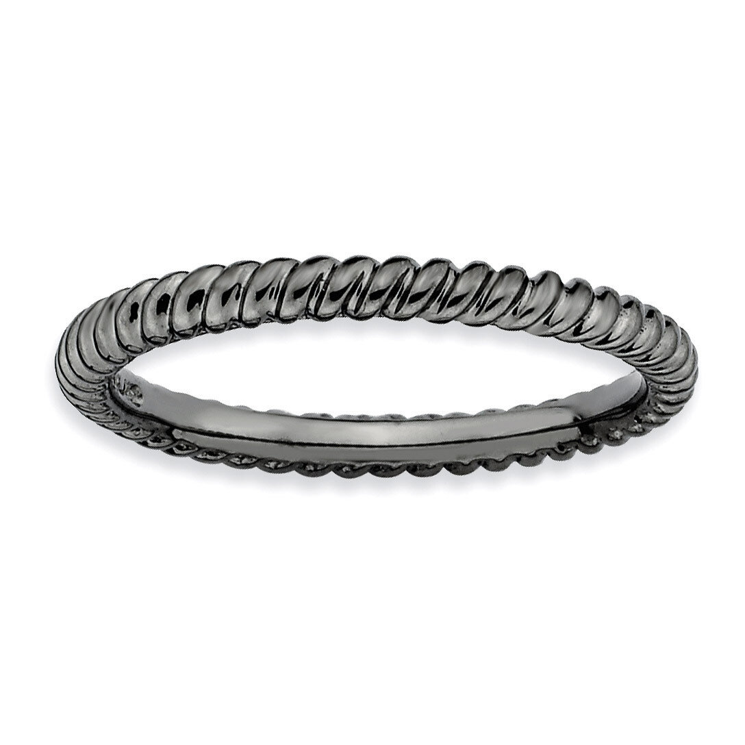 Black-plated Twisted Ring - Sterling Silver QSK197, MPN: QSK197, 886774214986