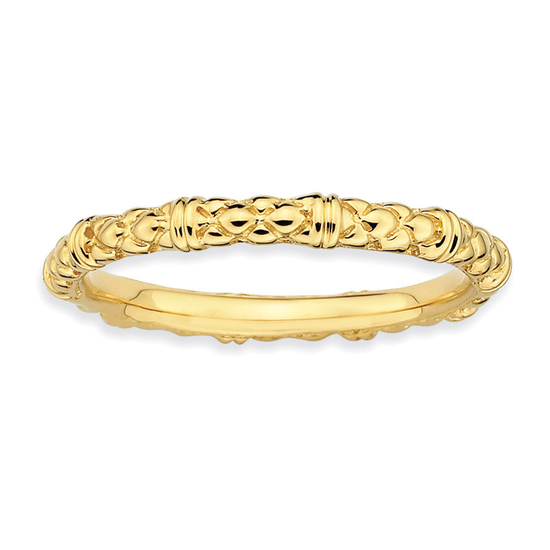 Gold-plated Cable Ring - Sterling Silver QSK206, MPN: QSK206, 883957136851