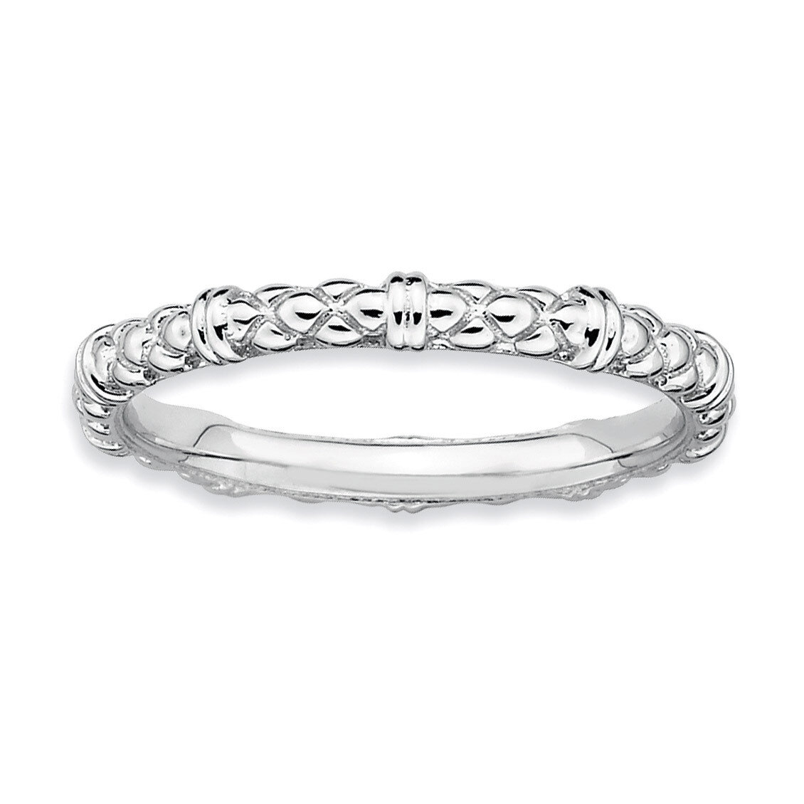Cable Ring - Sterling Silver Rhodium-plated QSK207, MPN: QSK207, 883957136936