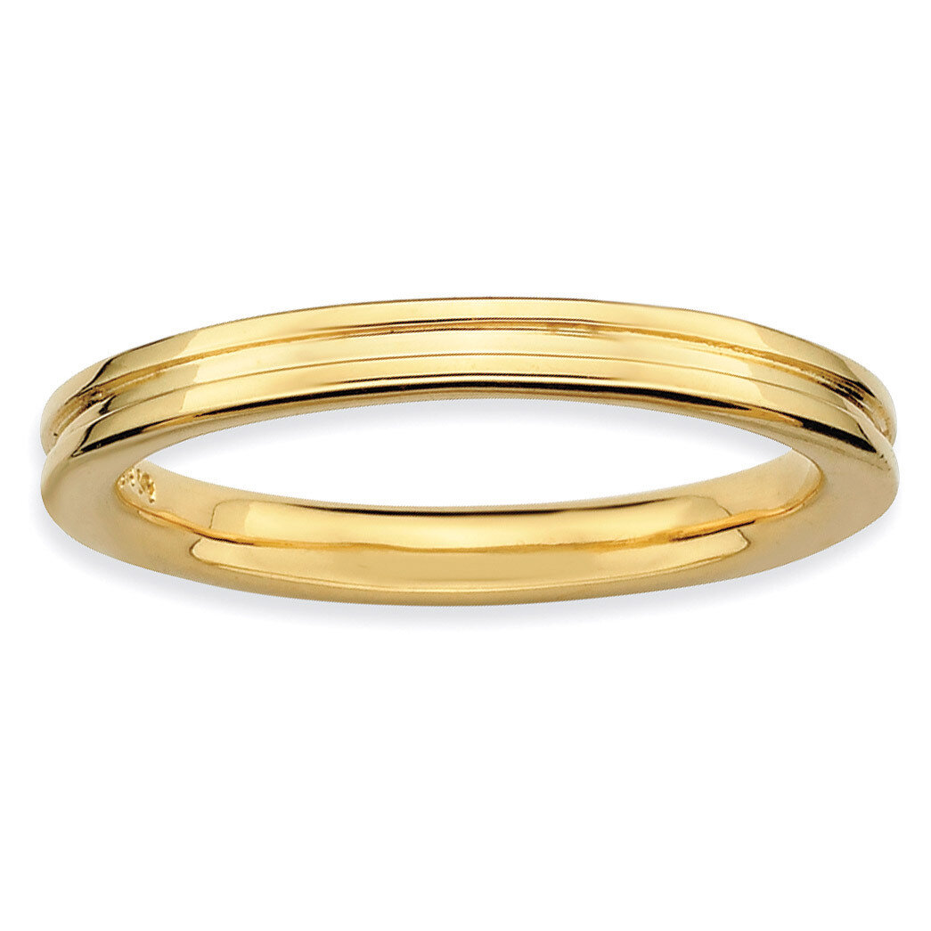Gold-plated Grooved Ring - Sterling Silver QSK226, MPN: QSK226, 883957144146