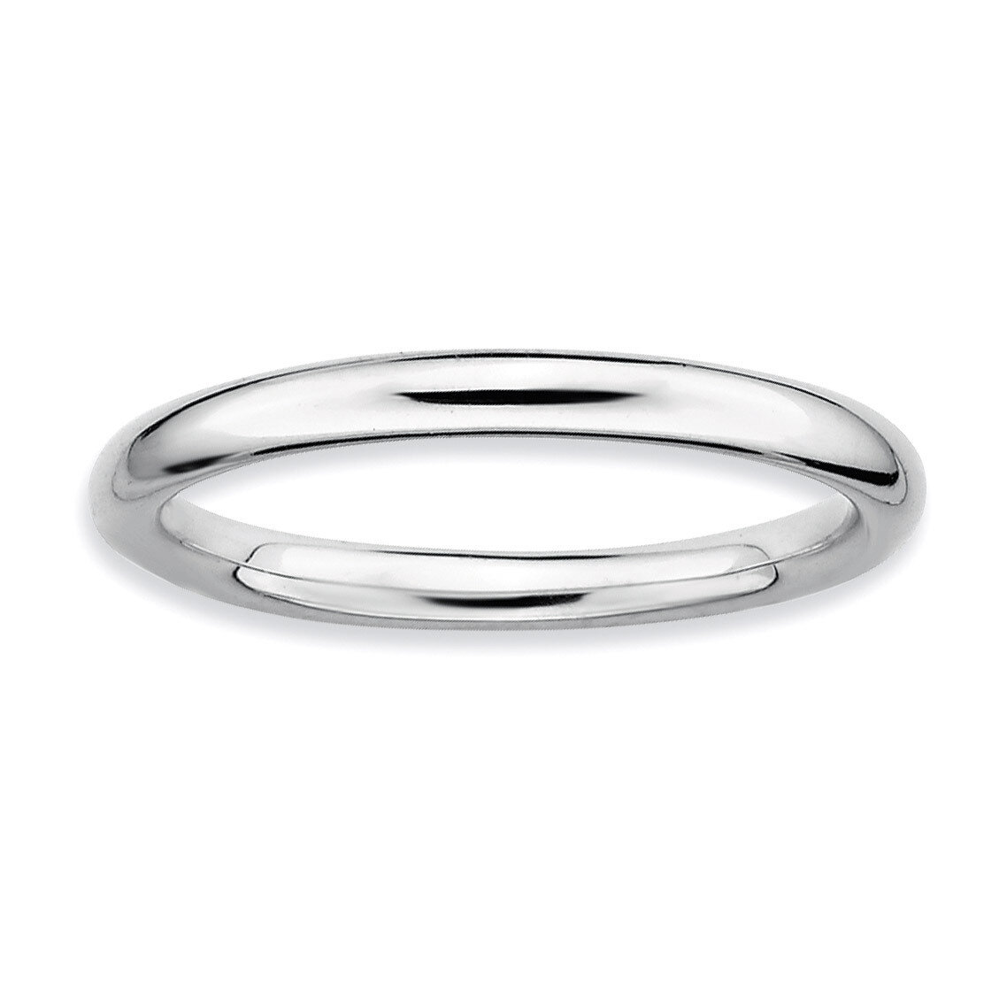 Polished Ring - Sterling Silver Rhodium-plated QSK231