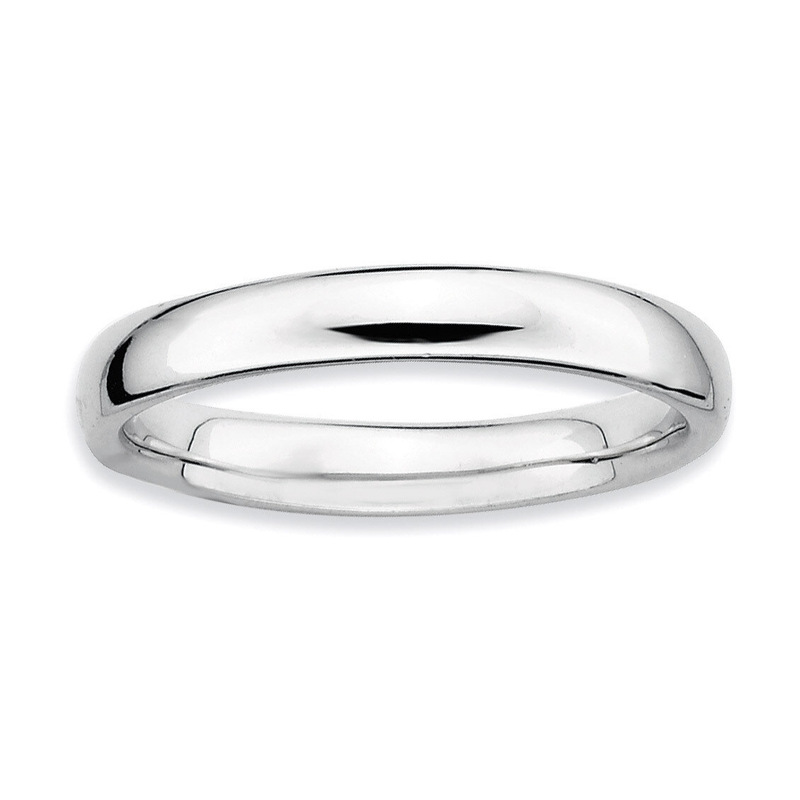 Polished Ring - Sterling Silver Rhodium-plated QSK247