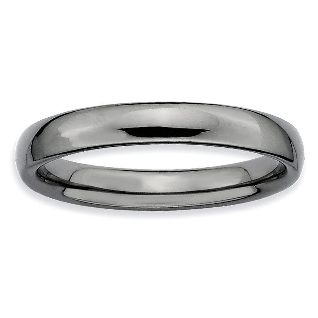 Black-plated Polished Ring - Sterling Silver QSK249, MPN: QSK249, 883957177717