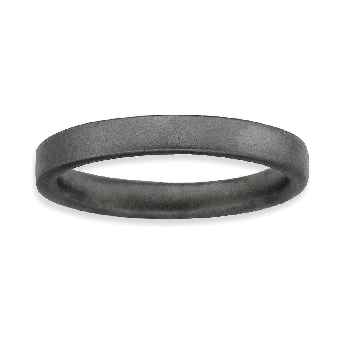 Black-plated Satin Ring - Sterling Silver QSK273