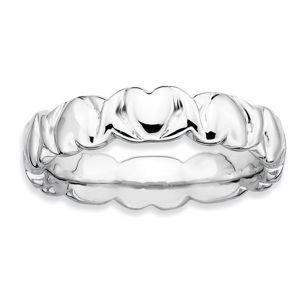 Hearts Ring - Sterling Silver Rhodium-plated QSK283, MPN: QSK283, 883957157948