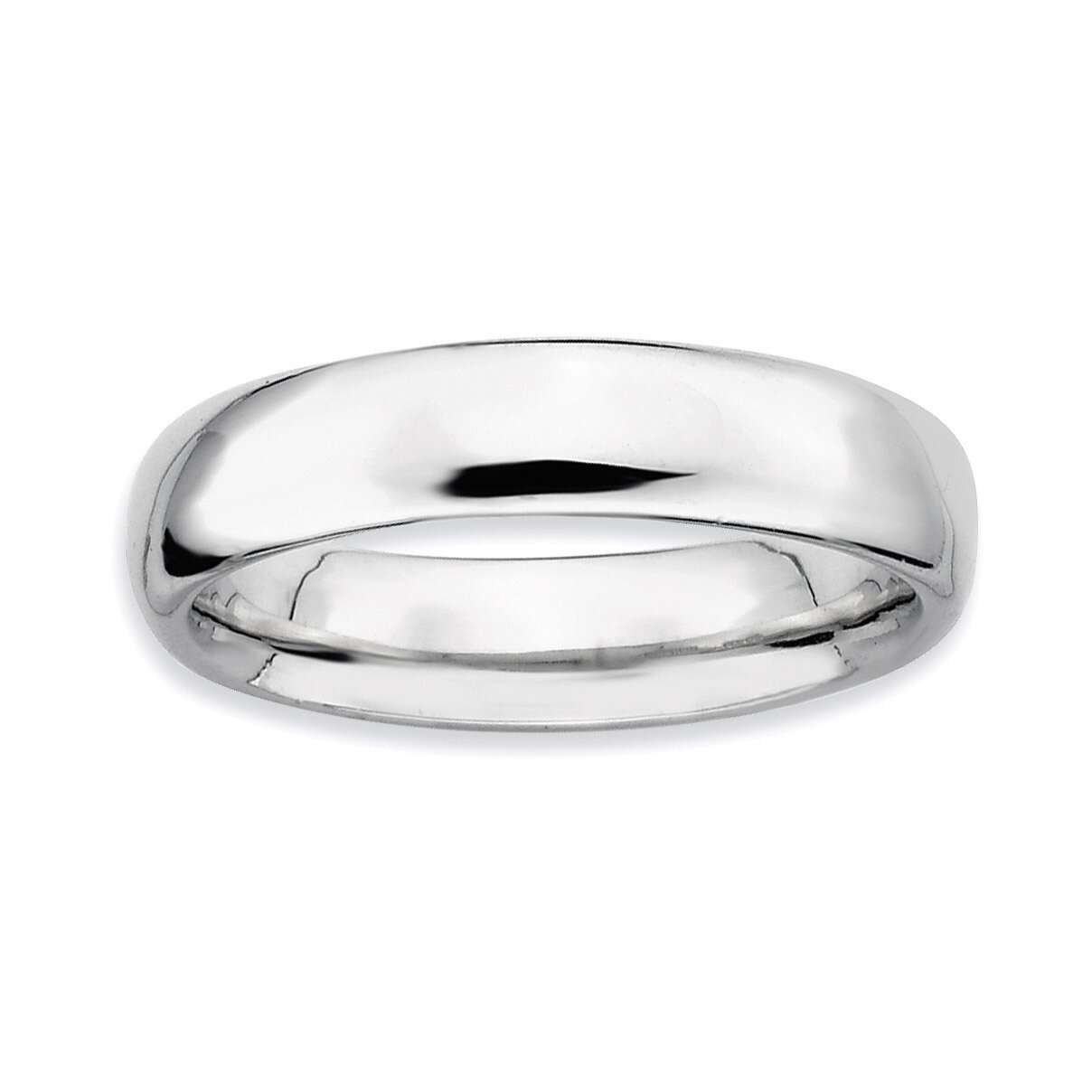 Polished Ring - Sterling Silver Rhodium-plated QSK291