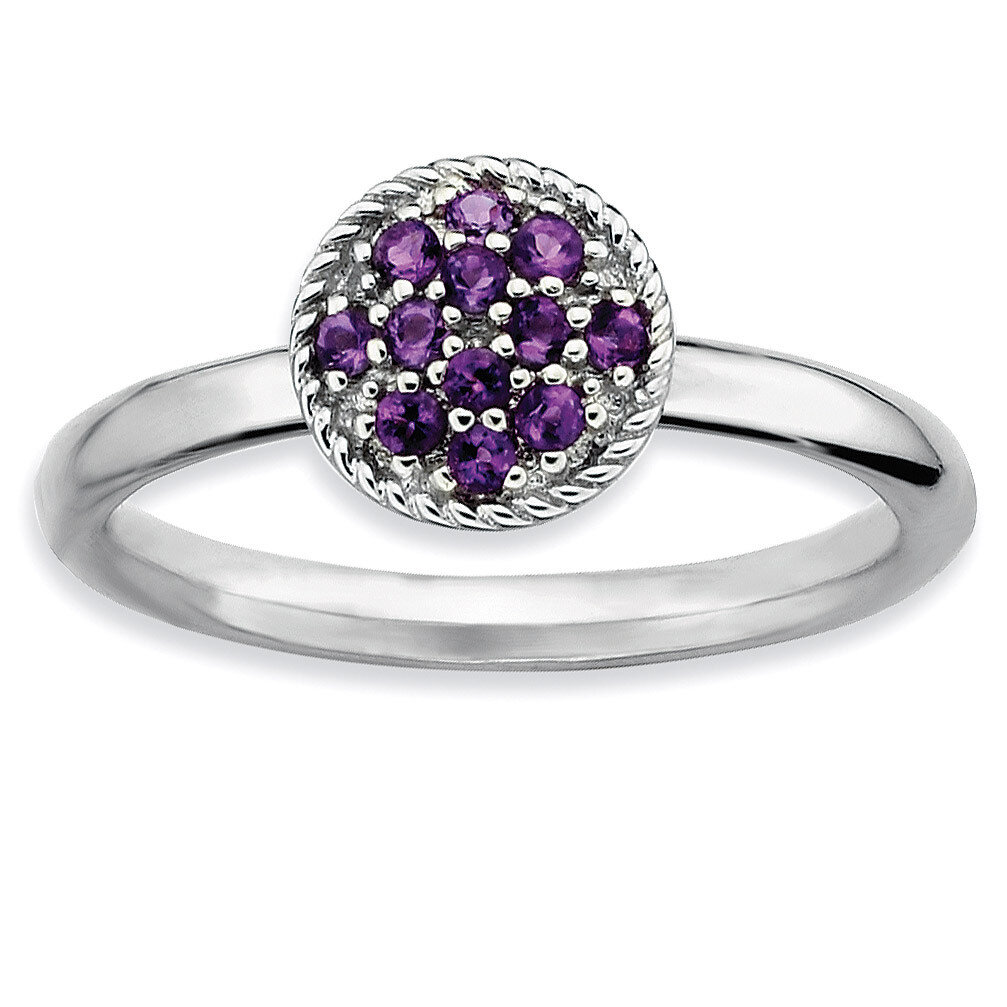 Amethyst Rhodium Ring - Sterling Silver QSK319, MPN: QSK319, 883957283043