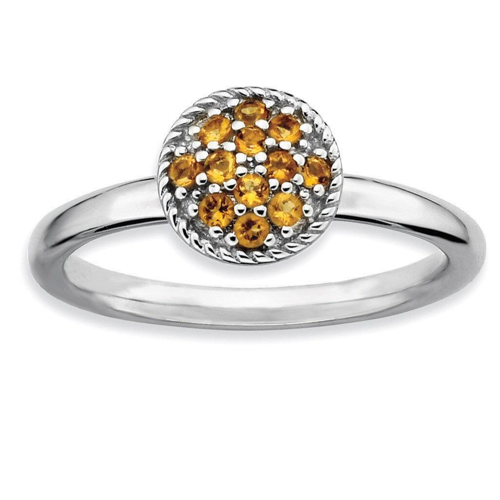 Citrine Rhodium Ring - Sterling Silver QSK320, MPN: QSK320, 883957346564