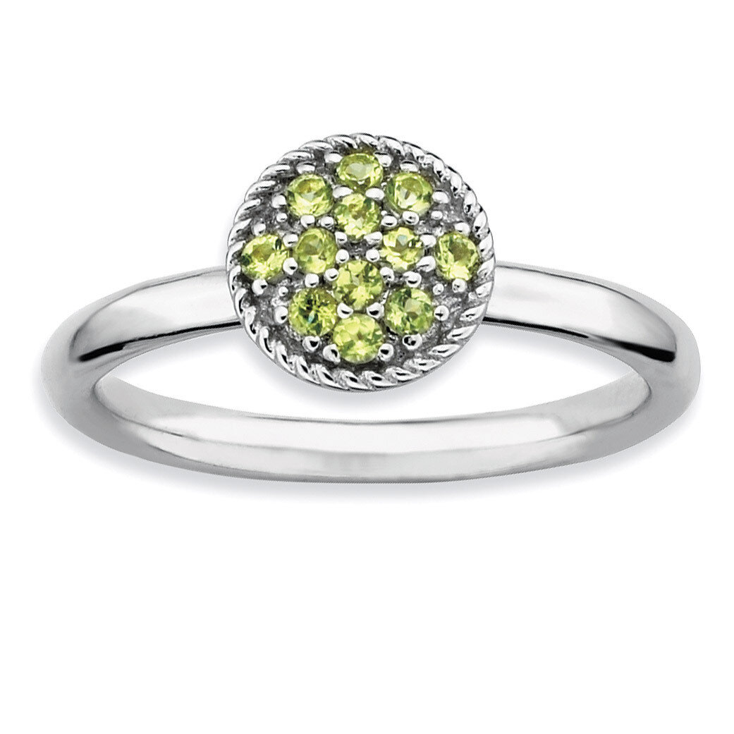 Peridot Rhodium Ring - Sterling Silver QSK322, MPN: QSK322, 883957346700
