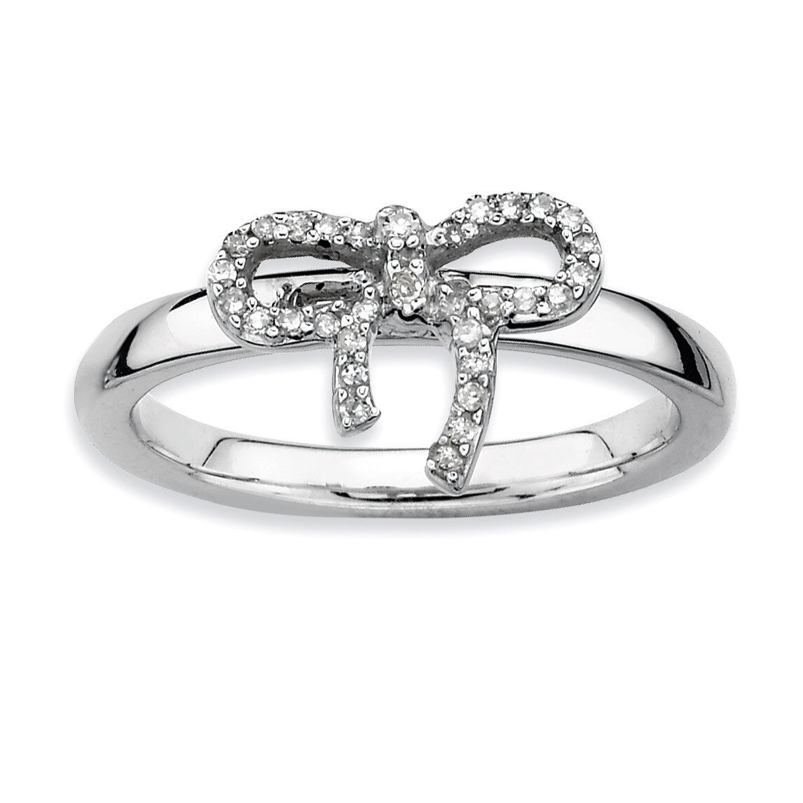 Bow Diamond Ring - Sterling Silver QSK330, MPN: QSK330, 883957280578