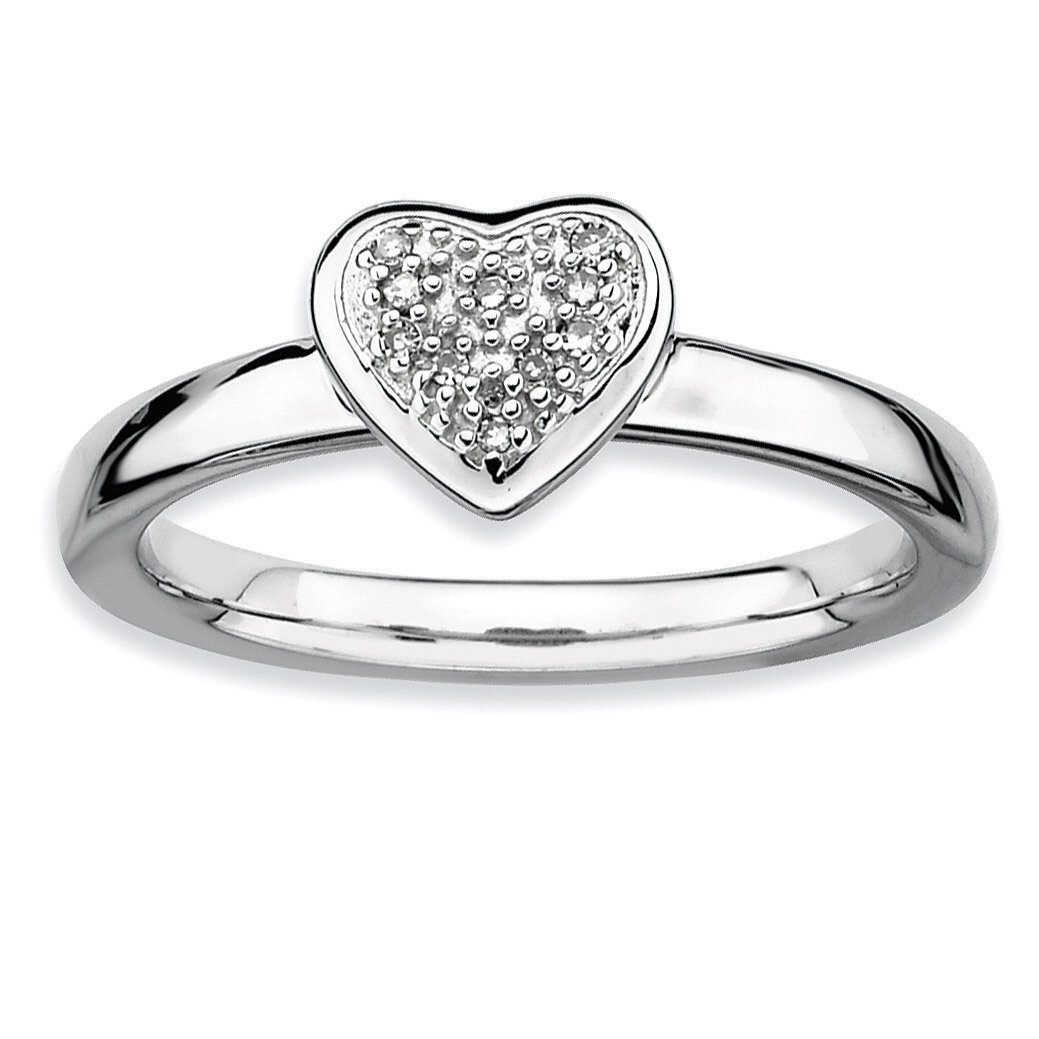 Heart Diamond Ring - Sterling Silver QSK338, MPN: QSK338, 883957281018