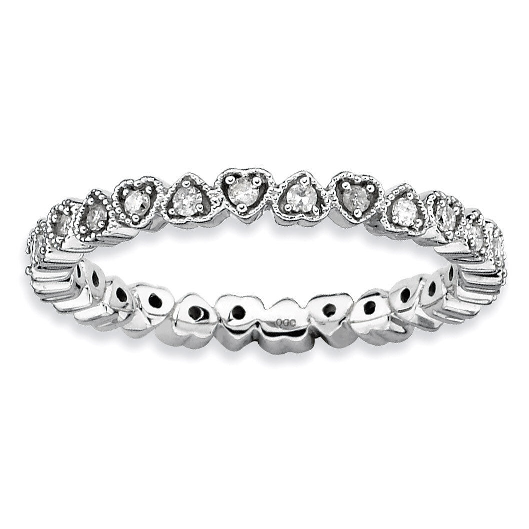 Diamond Heart Ring - Sterling Silver QSK341