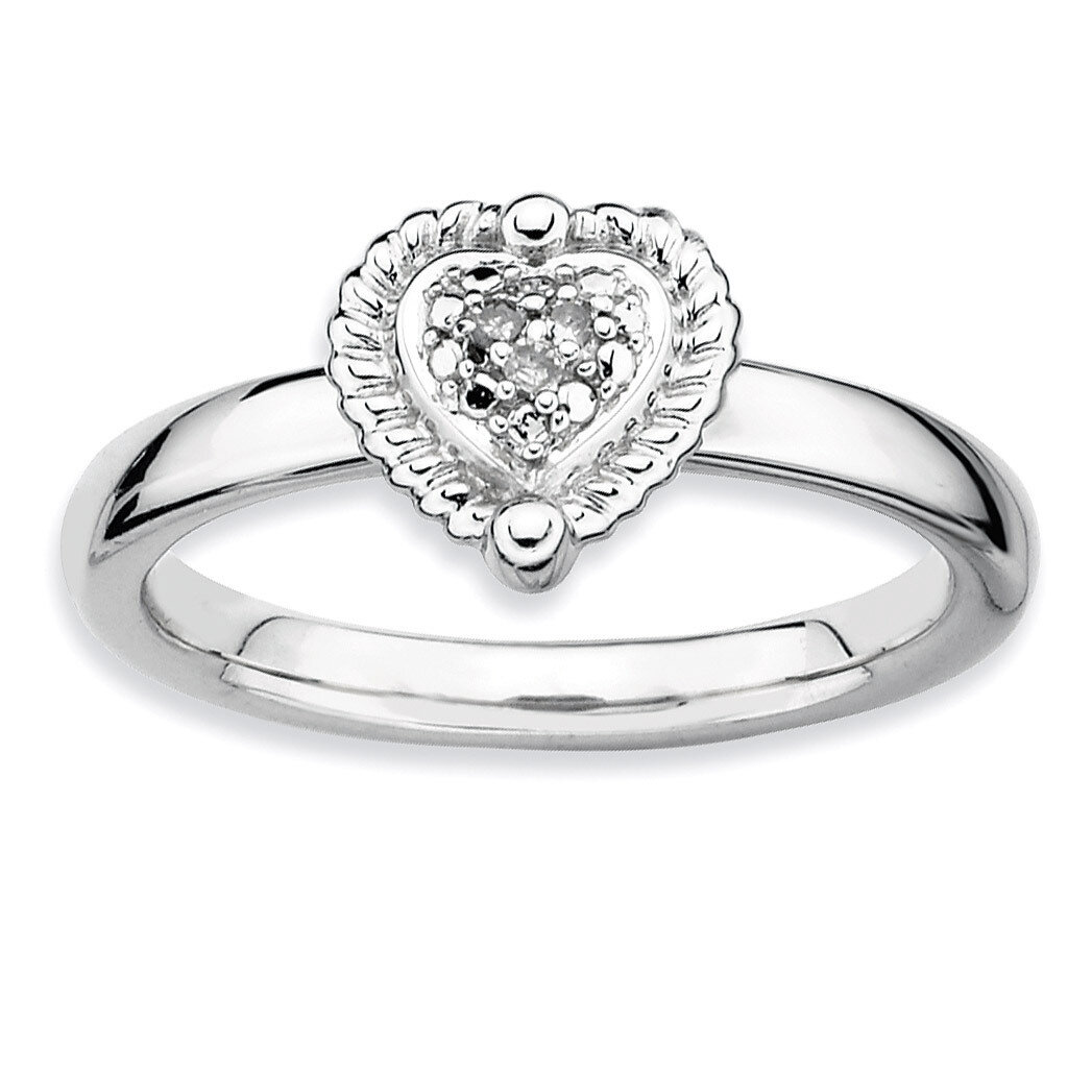 Heart Diamond Ring - Sterling Silver QSK343, MPN: QSK343, 886774000176