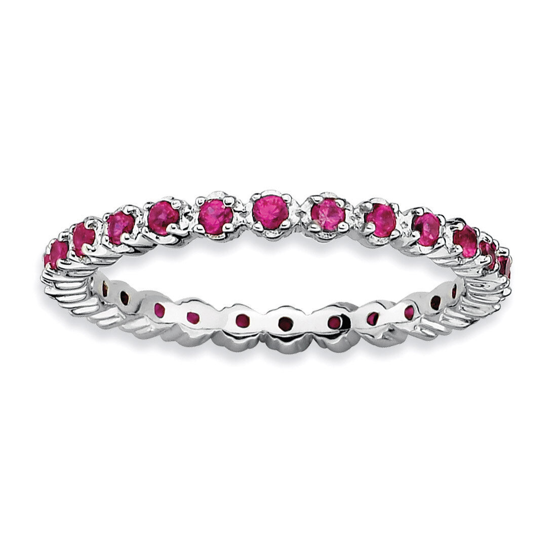Created Ruby Ring - Sterling Silver QSK356, MPN: QSK356, 883957124834
