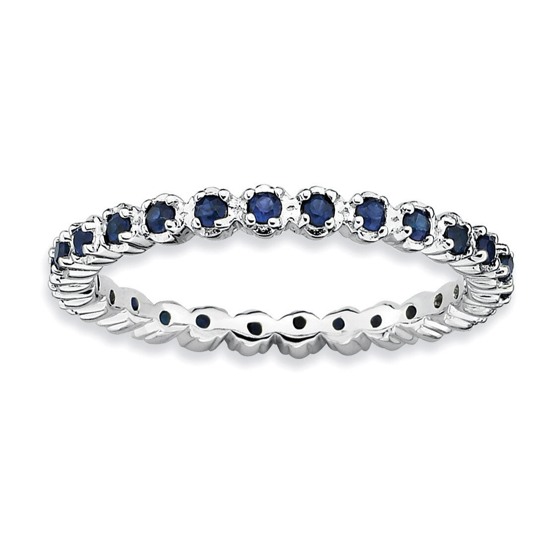 Created Sapphire Ring - Sterling Silver QSK358, MPN: QSK358, 883957124957