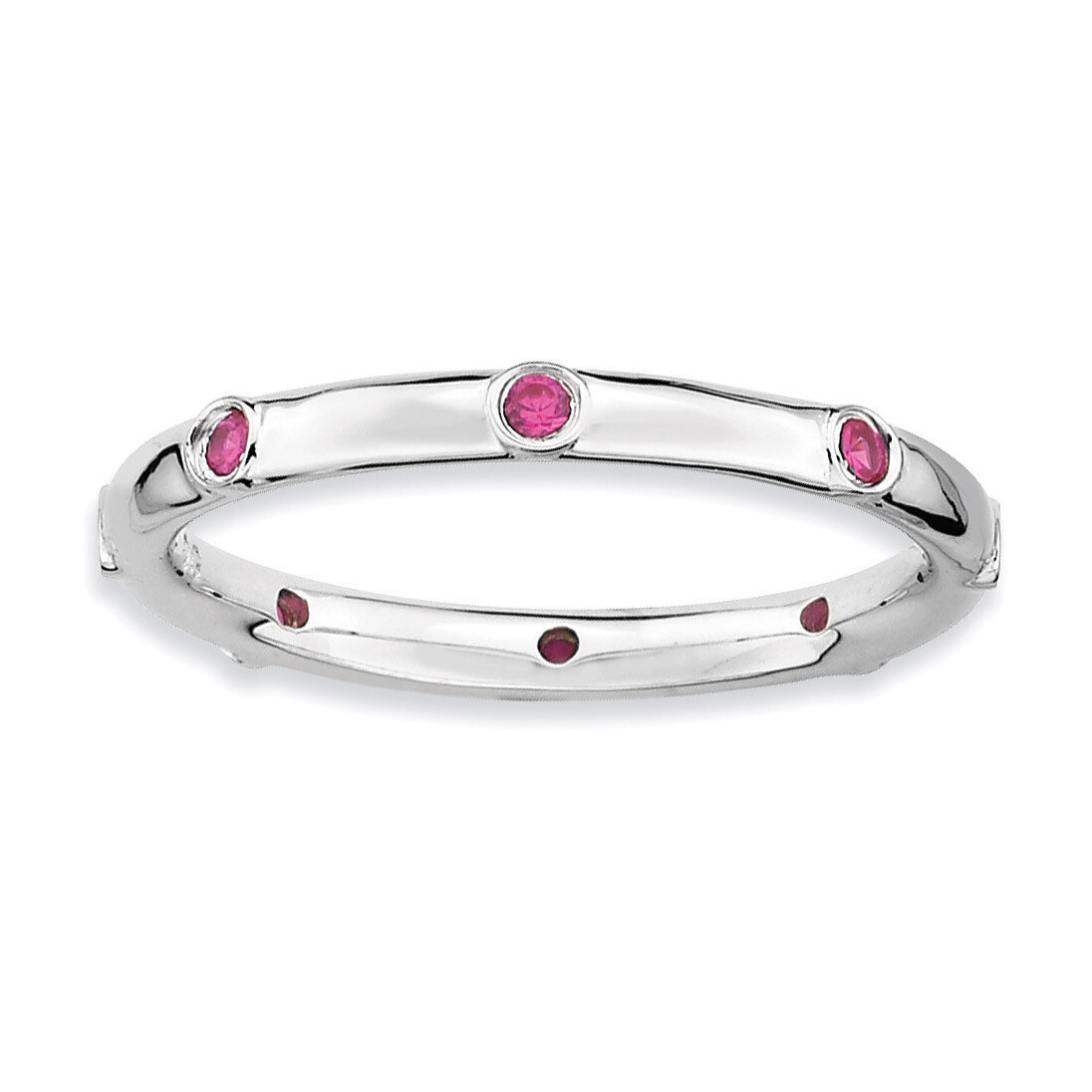 Created Ruby Ring - Sterling Silver QSK380, MPN: QSK380, 886774000923