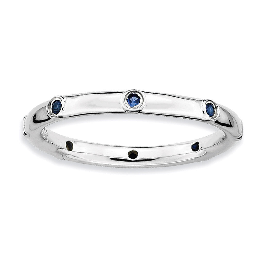 Created Sapphire Ring - Sterling Silver QSK382, MPN: QSK382, 886774216584