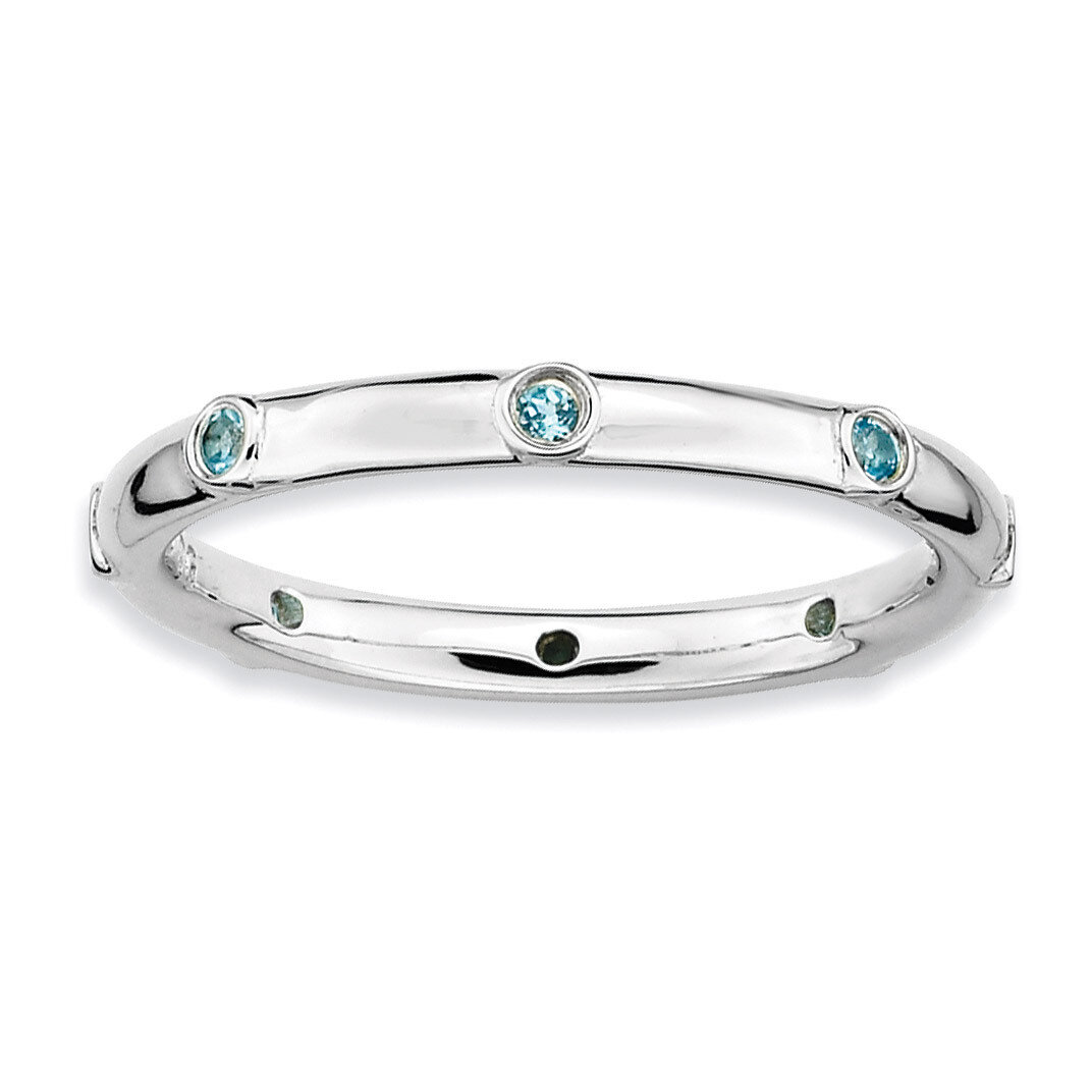 Blue Topaz Ring - Sterling Silver QSK385, MPN: QSK385, 886774001197