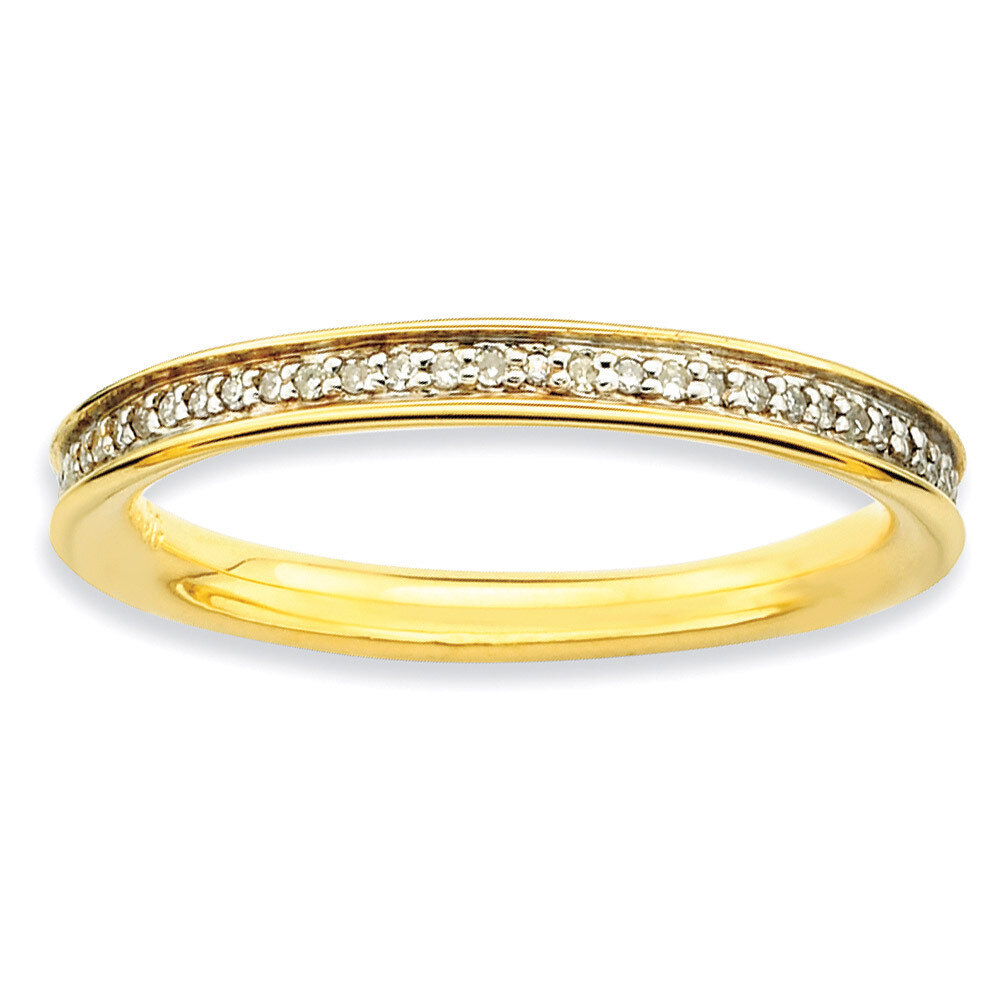 Diamonds Gold-plated Ring - Sterling Silver QSK492