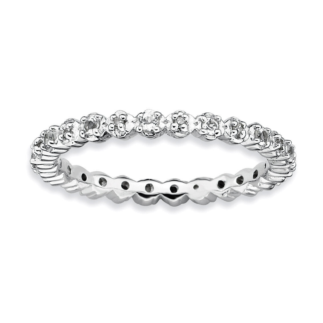 White Topaz &amp; Diamond Ring - Sterling Silver QSK535, MPN: QSK535, 886774009582
