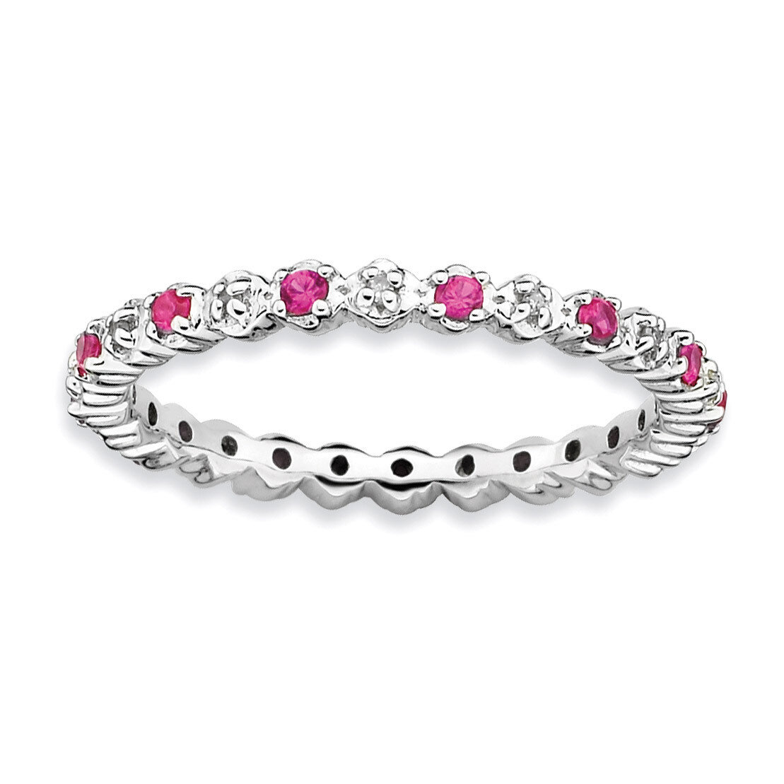 Ruby &amp; Diamond Ring - Sterling Silver QSK538, MPN: QSK538, 886774009766