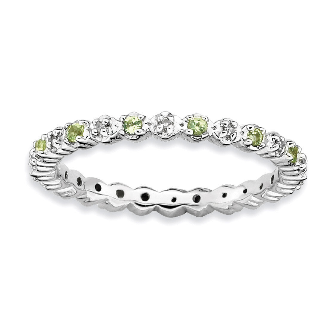 Peridot &amp; Diamond Ring - Sterling Silver QSK539, MPN: QSK539, 886774009872