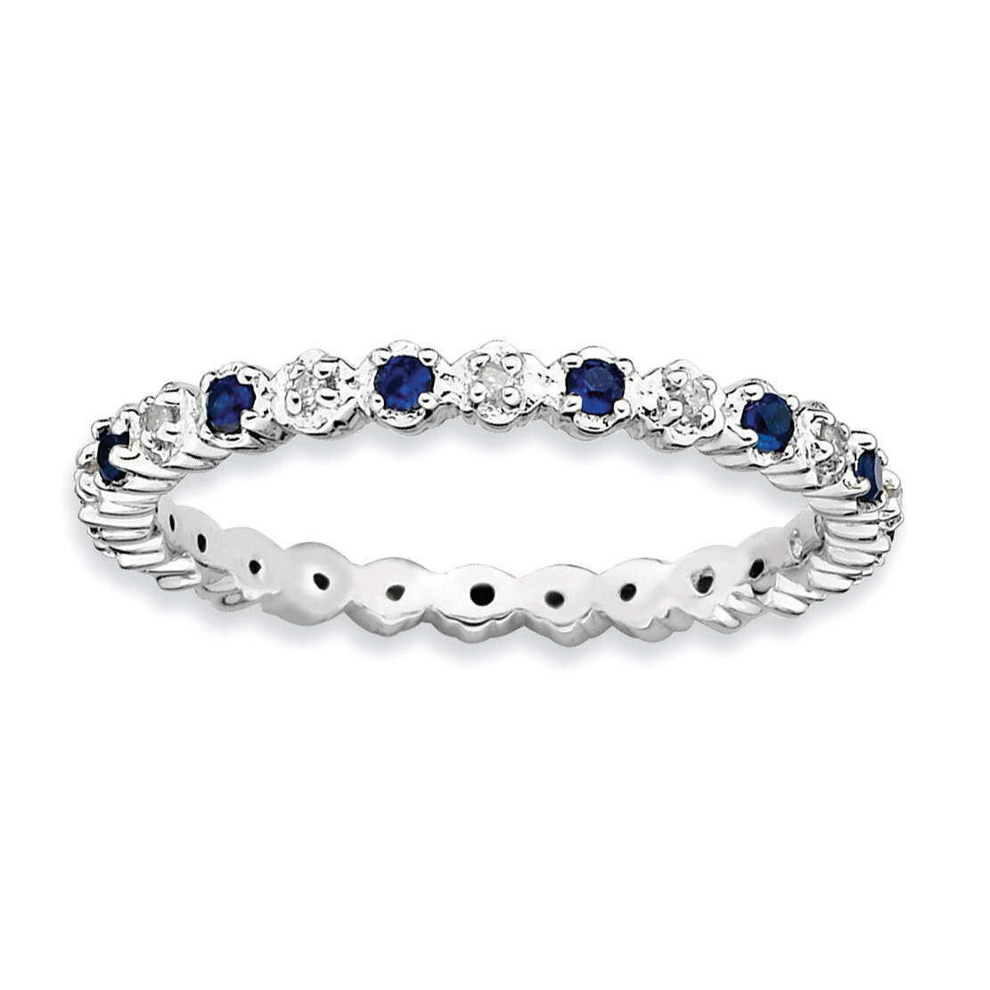 Sapphire &amp; Diamond Ring - Sterling Silver QSK540, MPN: QSK540, 886774009896