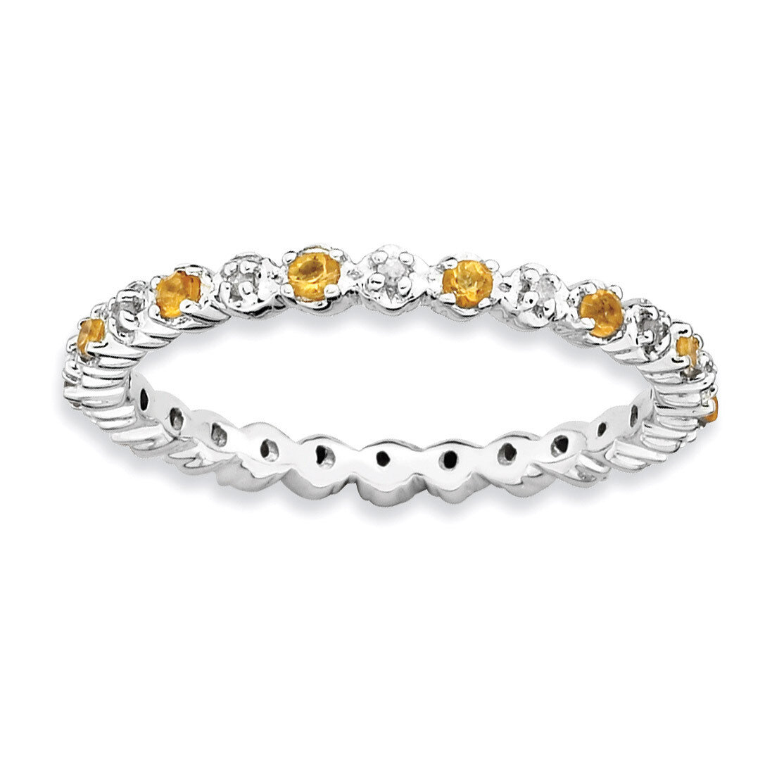 Citrine &amp; Diamond Ring - Sterling Silver QSK542, MPN: QSK542, 886774218250