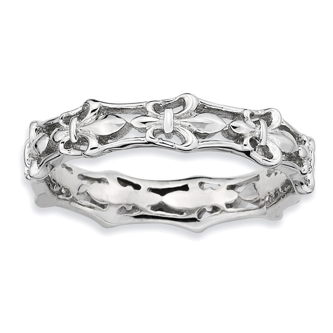 Fleur De Lis Ring - Sterling Silver Polished QSK544, MPN: QSK544, 886774010175