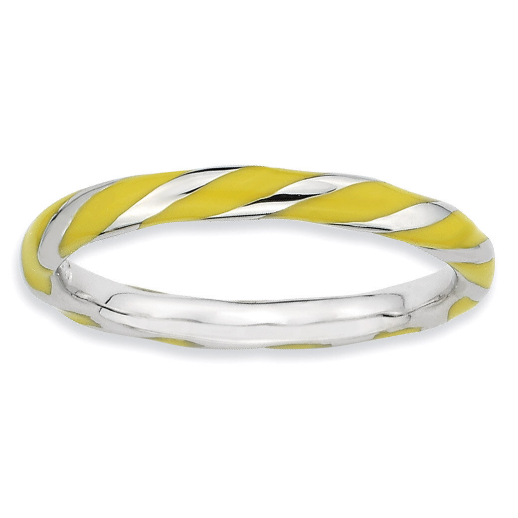 Twisted Yellow Enameled Ring - Sterling Silver QSK548, MPN: QSK548, 886774218304