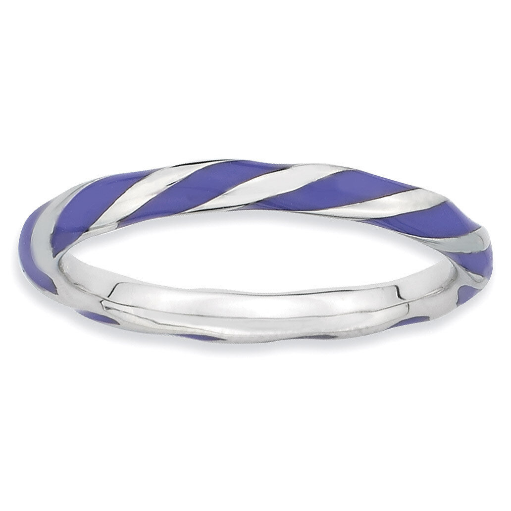 Twisted Purple Enameled Ring - Sterling Silver QSK550